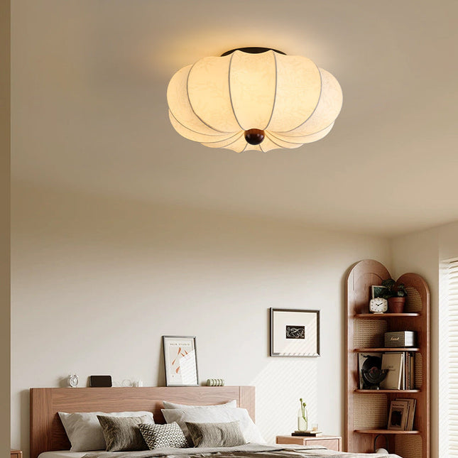 Lampa sufitowa z jedwabiu z oświetleniem LED – średniowieczny design, luksusowy abażur z tkaniny, opcje 40 cm, 50 cm lub 60 cm 1