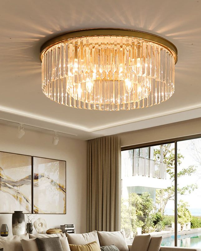 Lampa sufitowa z kryształem i złotym żelazem – Elegancki design 40 cm 3