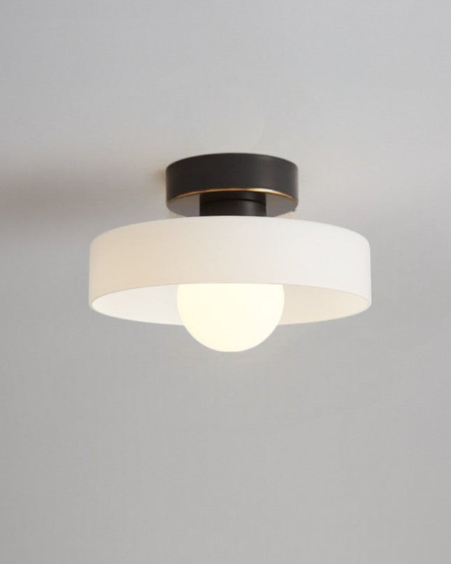 Lampa sufitowa z możliwością montażu natynkowego, kompatybilna z diodami LED – nowoczesny design z mosiądzu i szkła do jadalni lub przedpokoju 0