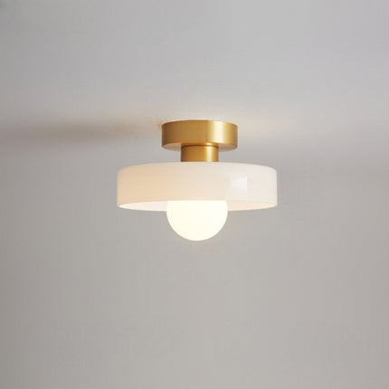 Lampa sufitowa z możliwością montażu natynkowego, kompatybilna z diodami LED – nowoczesny design z mosiądzu i szkła do jadalni lub przedpokoju 13
