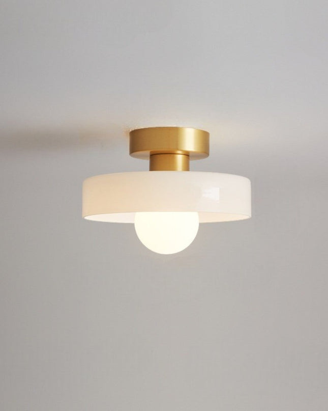 Lampa sufitowa z możliwością montażu natynkowego, kompatybilna z diodami LED – nowoczesny design z mosiądzu i szkła do jadalni lub przedpokoju 13