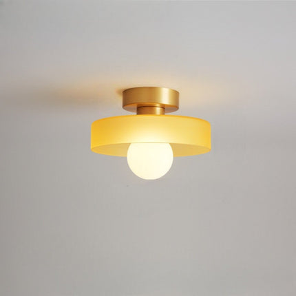 Lampa sufitowa z możliwością montażu natynkowego, kompatybilna z diodami LED – nowoczesny design z mosiądzu i szkła do jadalni lub przedpokoju 9