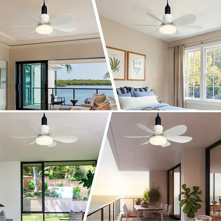 Lampa sufitowa z przyciemnianą diodą LED i pilotem – cichy wentylator, 4500 lumenów, nowoczesny design 4