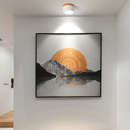Lampa sufitowa z wbudowanym oświetleniem LED i drewnianym akcentem – nowoczesne oświetlenie w stylu skandynawskim do wystroju domu 0