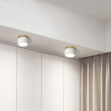Lampa sufitowa z wbudowanym oświetleniem LED i drewnianym akcentem – nowoczesne oświetlenie w stylu skandynawskim do wystroju domu 2