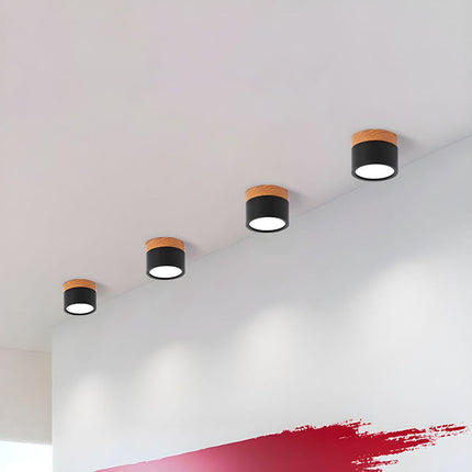 Lampa sufitowa z wbudowanym oświetleniem LED i drewnianym akcentem – nowoczesne oświetlenie w stylu skandynawskim do wystroju domu 6