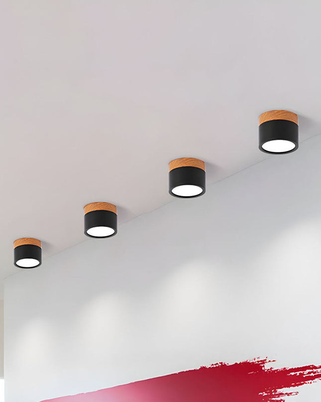 Lampa sufitowa z wbudowanym oświetleniem LED i drewnianym akcentem – nowoczesne oświetlenie w stylu skandynawskim do wystroju domu 6