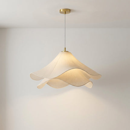 Lampa wisząca Flower z regulowaną wysokością – nowoczesna lampa wisząca z tkaniny do przytulnych jadalni 4