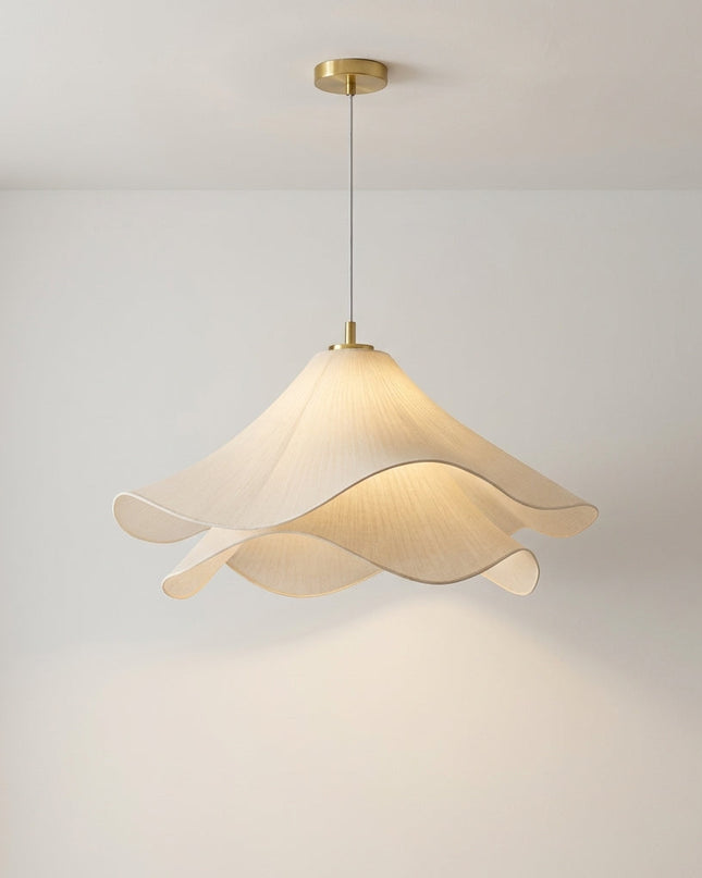 Lampa wisząca Flower z regulowaną wysokością – nowoczesna lampa wisząca z tkaniny do przytulnych jadalni 4