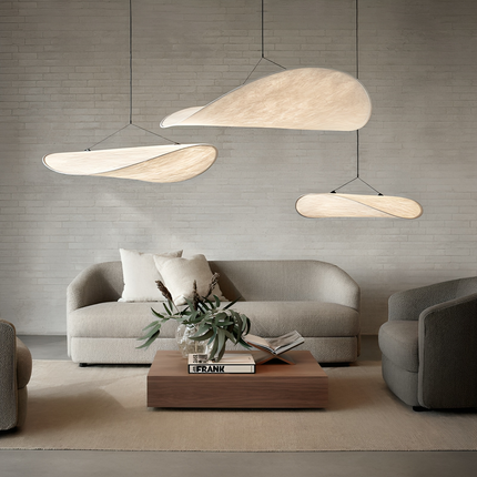 Lampa wisząca Japandi z jedwabnym kloszem i kompatybilnością z diodami LED – czarna lampa wisząca do kuchni i jadalni 0