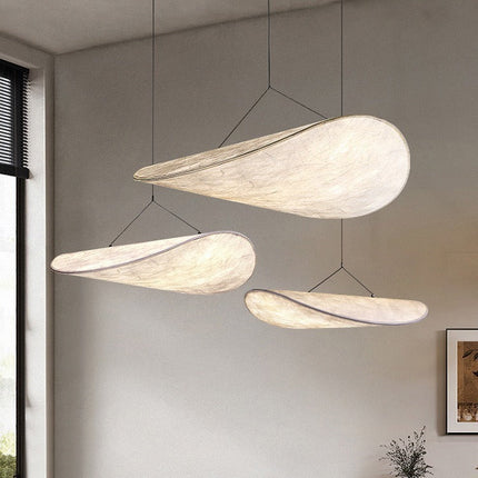 Lampa wisząca Japandi z jedwabnym kloszem i kompatybilnością z diodami LED – czarna lampa wisząca do kuchni i jadalni 6