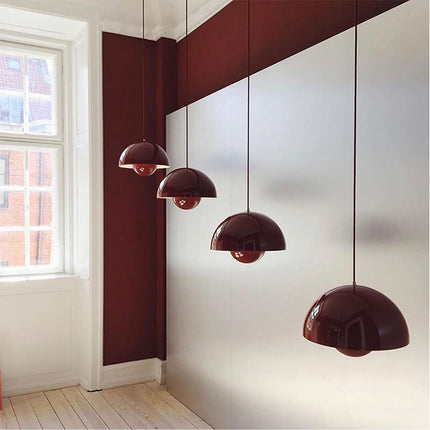 Lampa wisząca Nordic z metalowym kloszem kopułowym – regulowana lampa wisząca do oświetlenia kuchni w stylu skandynawskim 2