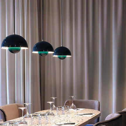 Lampa wisząca Nordic z metalowym kloszem kopułowym – regulowana lampa wisząca do oświetlenia kuchni w stylu skandynawskim 3