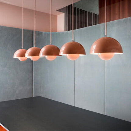 Lampa wisząca Nordic z metalowym kloszem kopułowym – regulowana lampa wisząca do oświetlenia kuchni w stylu skandynawskim 4