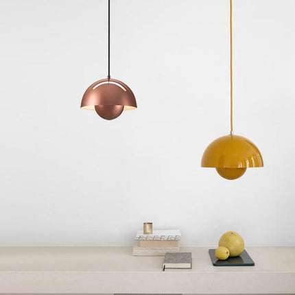 Lampa wisząca Nordic z metalowym kloszem kopułowym – regulowana lampa wisząca do oświetlenia kuchni w stylu skandynawskim 6