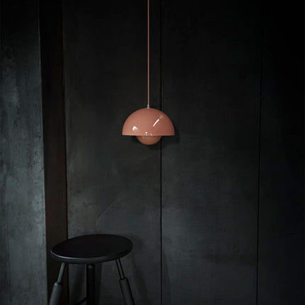 Lampa wisząca Nordic z metalowym kloszem kopułowym – regulowana lampa wisząca do oświetlenia kuchni w stylu skandynawskim 8