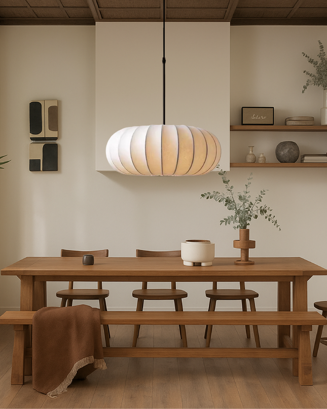 Lampa wisząca Silk z ciepłym światłem LED – regulowana, nowoczesna, minimalistyczna konstrukcja – dostępna w rozmiarach 30 cm, 40 cm i 50 cm 1