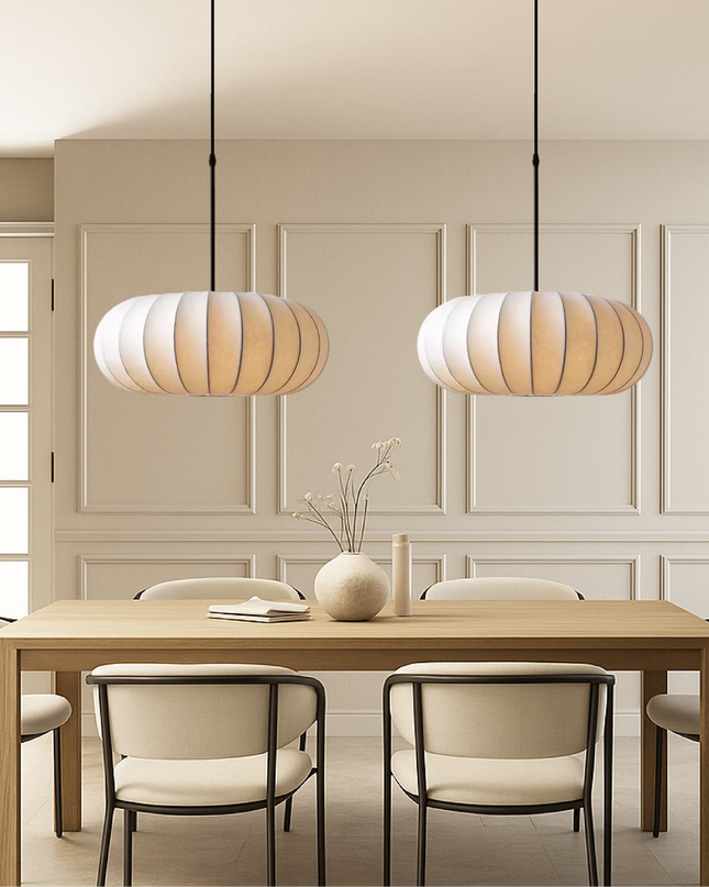 Lampa wisząca Silk z ciepłym światłem LED – regulowana, nowoczesna, minimalistyczna konstrukcja – dostępna w rozmiarach 30 cm, 40 cm i 50 cm 2