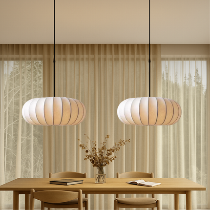 Lampa wisząca Silk z ciepłym światłem LED – regulowana, nowoczesna, minimalistyczna konstrukcja – dostępna w rozmiarach 30 cm, 40 cm i 50 cm 4