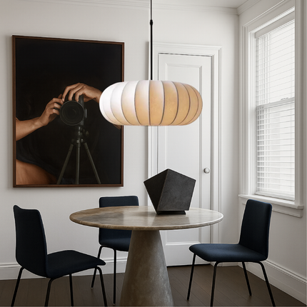 Lampa wisząca Silk z ciepłym światłem LED – regulowana, nowoczesna, minimalistyczna konstrukcja – dostępna w rozmiarach 30 cm, 40 cm i 50 cm 5