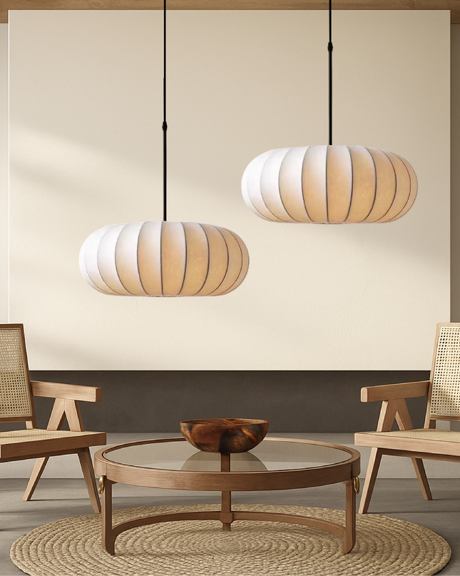 Lampa wisząca Silk z ciepłym światłem LED – regulowana, nowoczesna, minimalistyczna konstrukcja – dostępna w rozmiarach 30 cm, 40 cm i 50 cm 9