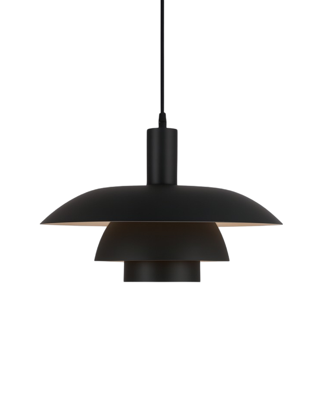 Lampa wisząca w stylu duńskim z wbudowanym oświetleniem LED – ściemnialna, metalowa lampa do wyspy kuchennej – średnica 29 cm lub 39 cm 0