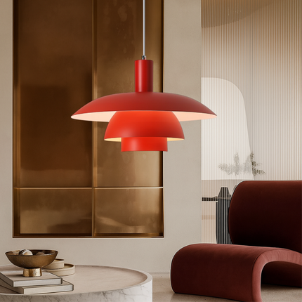 Lampa wisząca w stylu duńskim z wbudowanym oświetleniem LED – ściemnialna, metalowa lampa do wyspy kuchennej – średnica 29 cm lub 39 cm 12
