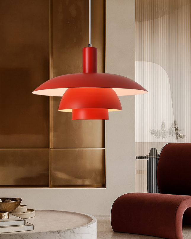 Lampa wisząca w stylu duńskim z wbudowanym oświetleniem LED – ściemnialna, metalowa lampa do wyspy kuchennej – średnica 29 cm lub 39 cm 12