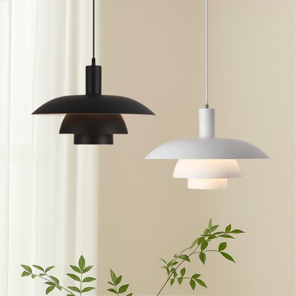 Lampa wisząca w stylu duńskim z wbudowanym oświetleniem LED – ściemnialna, metalowa lampa do wyspy kuchennej – średnica 29 cm lub 39 cm 4
