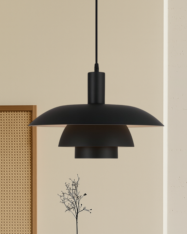 Lampa wisząca w stylu duńskim z wbudowanym oświetleniem LED – ściemnialna, metalowa lampa do wyspy kuchennej – średnica 29 cm lub 39 cm 9