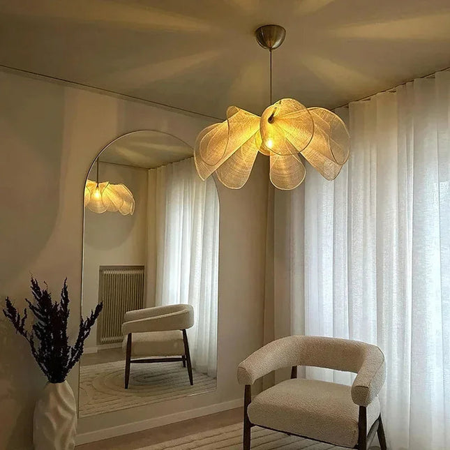 Lampa wisząca w stylu vintage z regulowanym kloszem z tkaniny – ciepłe oświetlenie LED do kuchni 3