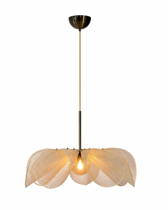 Lampa wisząca w stylu vintage z regulowanym kloszem z tkaniny – ciepłe oświetlenie LED do kuchni 4
