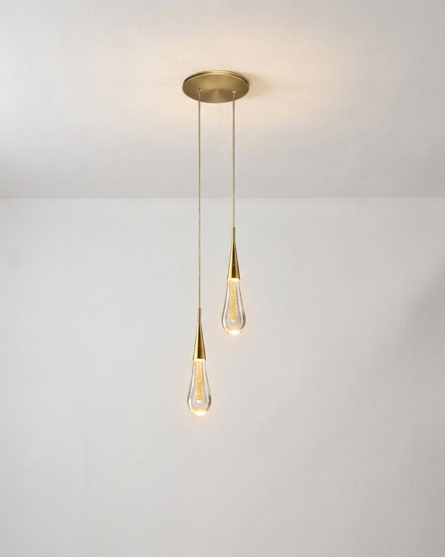Lampa wisząca z kloszem w kształcie kropli, zapewniająca ciepłe, białe oświetlenie otoczenia – nowoczesna lampa wisząca do kuchni 0