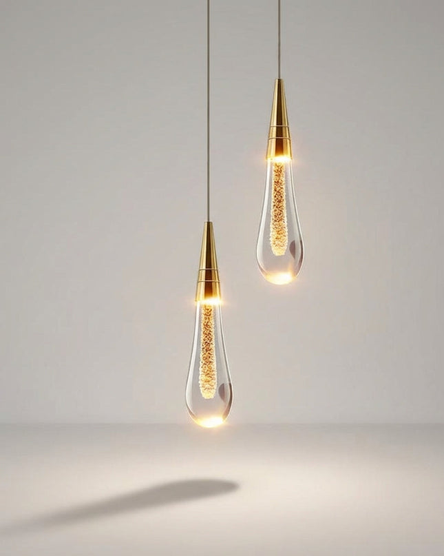 Lampa wisząca z kloszem w kształcie kropli, zapewniająca ciepłe, białe oświetlenie otoczenia – nowoczesna lampa wisząca do kuchni 2