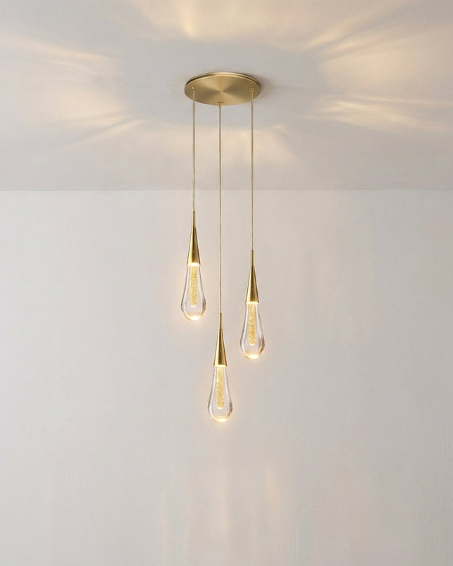 Lampa wisząca z kloszem w kształcie kropli, zapewniająca ciepłe, białe oświetlenie otoczenia – nowoczesna lampa wisząca do kuchni 4
