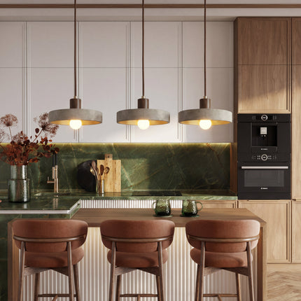 Lampa wisząca z regulowaną wysokością i ciepłym światłem LED – minimalistyczna lampa wisząca z trawertynu inspirowana stylem Bauhaus 3