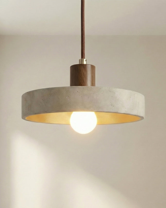 Lampa wisząca z regulowaną wysokością i ciepłym światłem LED – minimalistyczna lampa wisząca z trawertynu inspirowana stylem Bauhaus 4