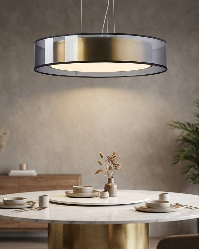 Lampa wisząca z regulowaną wysokością i wykończeniem w kolorze różowego złota – nowoczesna lampa wisząca ze szkła 1