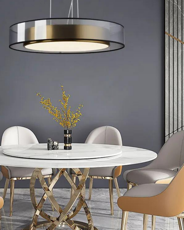 Lampa wisząca z regulowaną wysokością i wykończeniem w kolorze różowego złota – nowoczesna lampa wisząca ze szkła 4