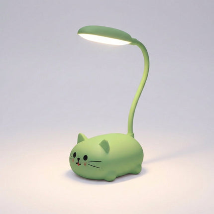Lampka biurkowa LED z regulowaną szyjką w kształcie kota, dostępna w kolorach niebieskim, różowym 8