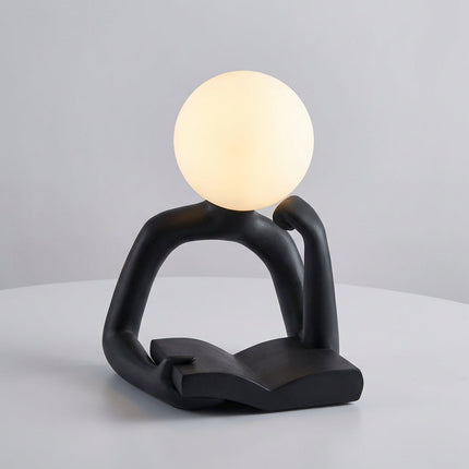 Lampka biurkowa LED z rzeźbiarskim designem, nowoczesna lampa na biurko z ciepłym świat 0