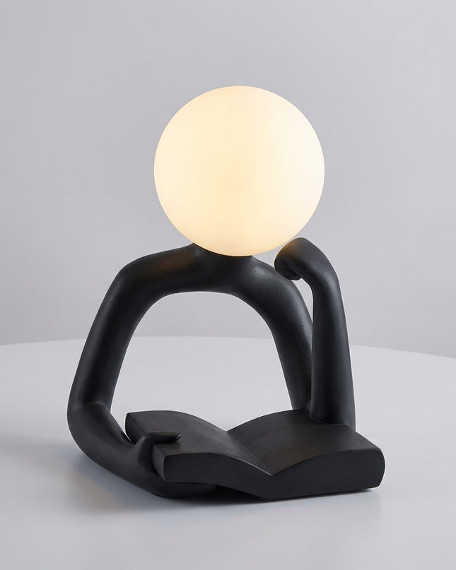 Lampka biurkowa LED z rzeźbiarskim designem, nowoczesna lampa na biurko z ciepłym świat 0