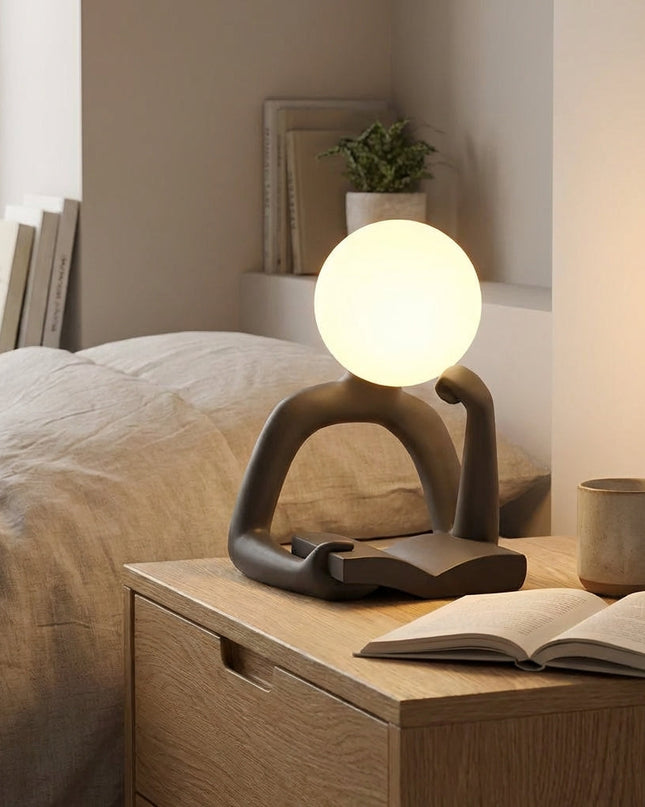 Lampka biurkowa LED z rzeźbiarskim designem, nowoczesna lampa na biurko z ciepłym świat 1