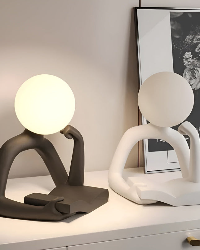 Lampka biurkowa LED z rzeźbiarskim designem, nowoczesna lampa na biurko z ciepłym świat 4