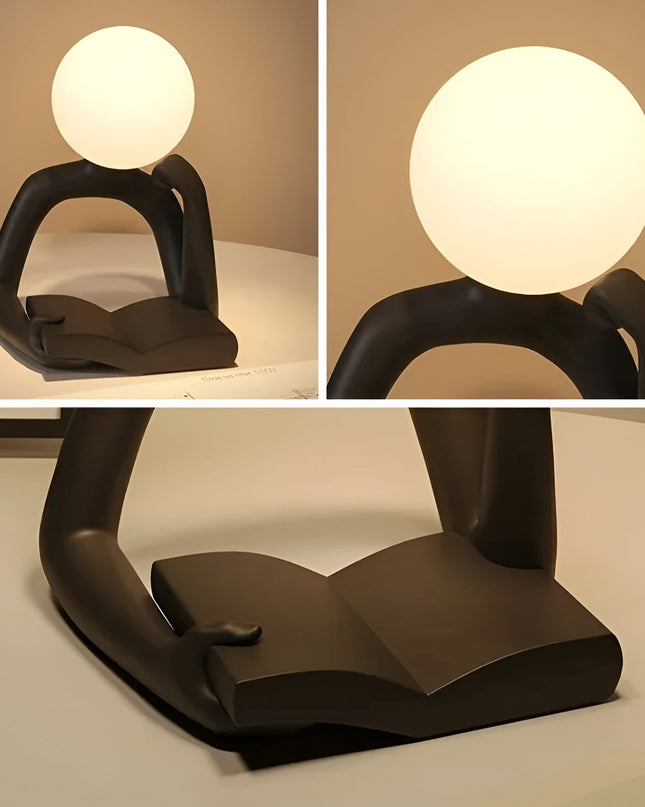 Lampka biurkowa LED z rzeźbiarskim designem, nowoczesna lampa na biurko z ciepłym świat 5