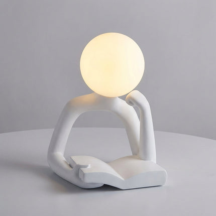 Lampka biurkowa LED z rzeźbiarskim designem, nowoczesna lampa na biurko z ciepłym świat 6
