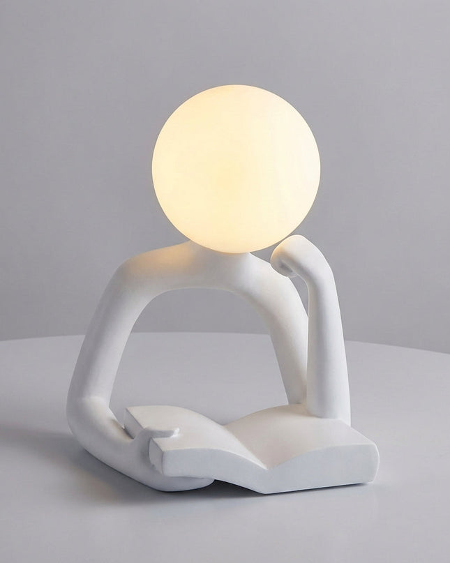 Lampka biurkowa LED z rzeźbiarskim designem, nowoczesna lampa na biurko z ciepłym świat 6