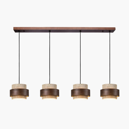 Lampka Nocna Ascend Retro Wabi-Sabi z Naturalnego Trawertynu i Drewna 11