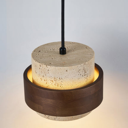 Lampka Nocna Ascend Retro Wabi-Sabi z Naturalnego Trawertynu i Drewna 7