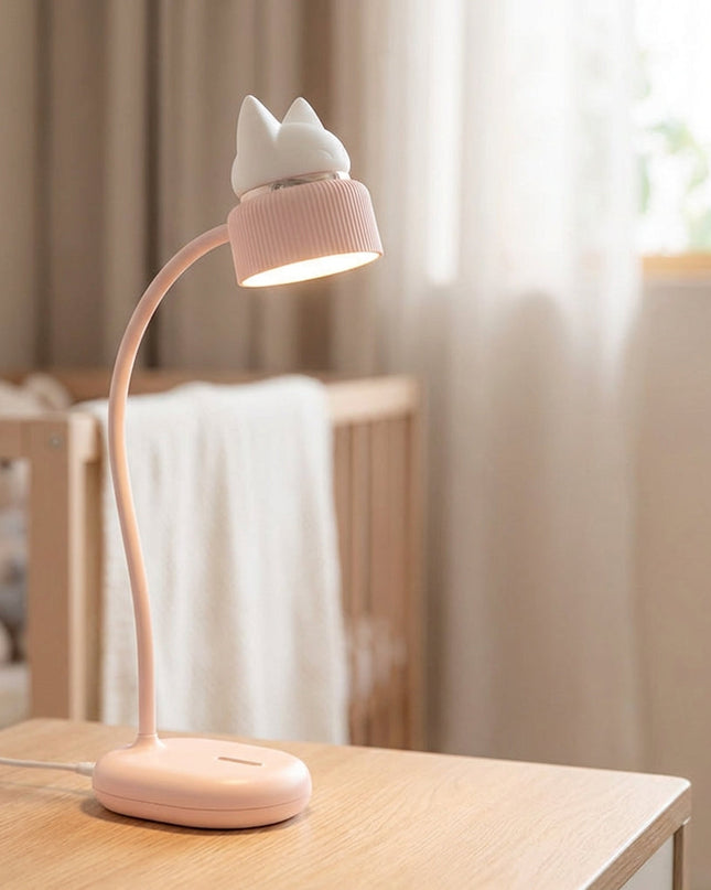 Lampka nocna LED dla dzieci w kształcie kota z dotykowym sterowaniem, ładowana przez USB, emitująca mię 1